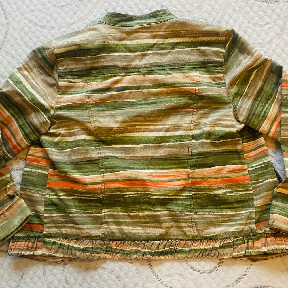 Chicos Size 1 Lightweight Open Front Multi Colore… - image 3